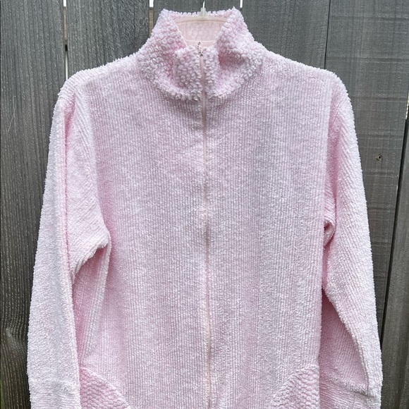 Stan Herman Pink Vintage Size MediumChenille Zippered Robe - Picture 2 of 16